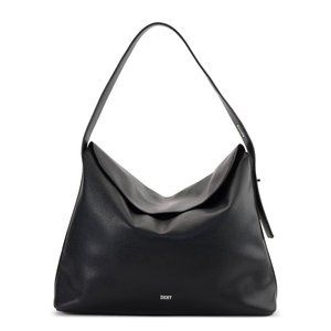 DKNY Tania Hobo Shoulder Bag Black With Silver Adjustable Strap